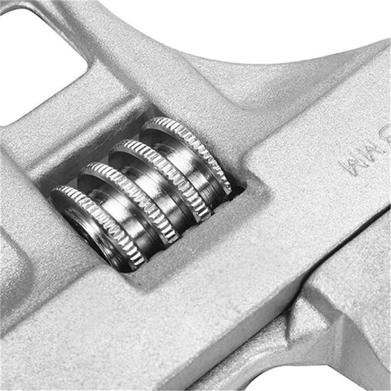 Mini Adjustable Bathroom Wrench for Home Repairs – Compact Silver