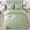 HYLEORY Queen Size Seersucker Comforter Set - 7 Pieces Reversible