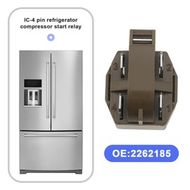 ECSiNG 2pcs IC-4 Pin Start Relay for Refrigerator Compressor WP2262185 WR07X26748 4387913 Compatible with Frigidaire Compatible with Gibson Replace 1/2/3/4-Wire Connector Relays