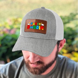 Gossby Super Daddio Trucker Hat - Baseball Cap for Dad - Fathers Day, Christmas, Birthday Gift for Dad from Daughter, Son, Kid - Funny Dad Hat for Men
