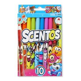 Scentos Marcadores perfumados de línea fina para mayores de 3 años, varios colores para dibujar, escribir y colorear (paquete de 10)