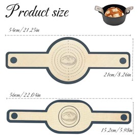 XoeLLe 2 Stück Backmatte Brot, Wiederverwendbare Brotschlinge, Antihaf Silikon Backmatte, Brot Backen Zubehör Leicht zu Reinigen mit Extra langen Griffen für Teig, Kekse für Dutch Oven (Oval, Rund)