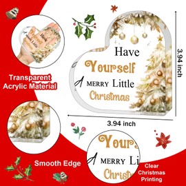 Chirstmas Decorations-Christmas Gifts-Chirstmas Children Gifts-Christmas Tabletop Decorations - Holiday Decorations,Christmas Decor for Table-Acrylic Heart Shaped