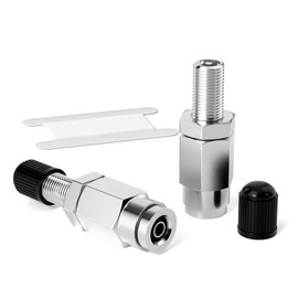 GASHER 2PCS 1/4"OD Brass Air Inflation Schrader Valve with Push Connection, 1/4" OD Air Line Tubing, Air Line and Air Spring Suspension for Semi Truck Trailers