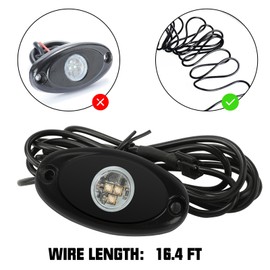 SUNPIE 20 Pods White Rock Lights – Quick Connect, 3 High Power Chips, 5M Extension Wires, Mounting Pads Included, 6000K Pure White, IP67 Waterproof, Fits Trucks, SUV, ATV, UTV, Trailer