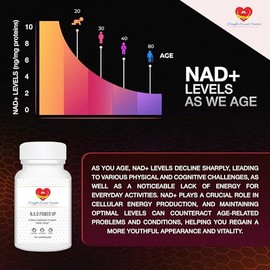 Suplemento NAD+ Power Up Liposomal NAD+ - Alta potencia para energía celular y envejecimiento saludable - Vegano, sin gluten, sin OMG - para hombres y