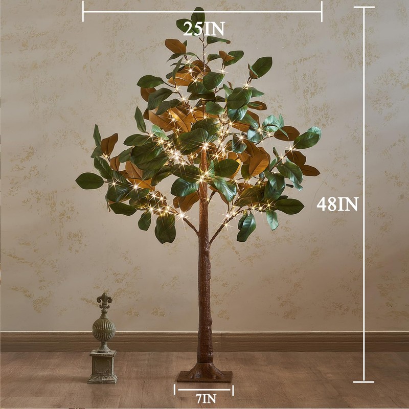 Hairui Lighted Magnolia Tree 4FT 165 LED Fairy Lights, Faux