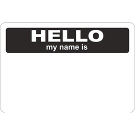 FSSS Ltd Hello my name is stickers x 100. 75 x 50mm! (BLACK)