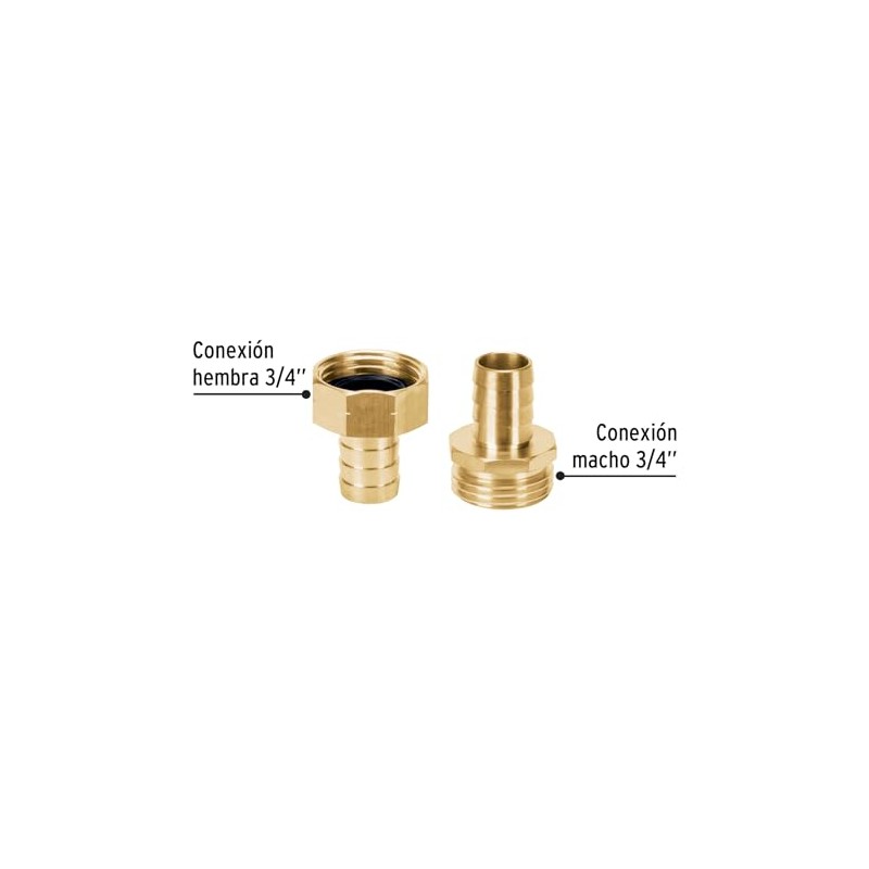 Truper CFM-5/8B, Conectores macho y hembra 5/8", de latón sólido