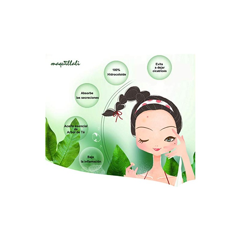 Tea Tree Acné Pimple Parche, 44 Parches De Absorbente Para