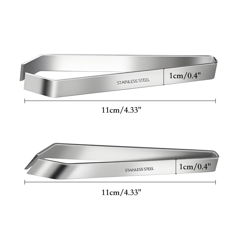 LVYKING 2 Pcs Fish Bone Tweezers, Stainless Steel Flat and