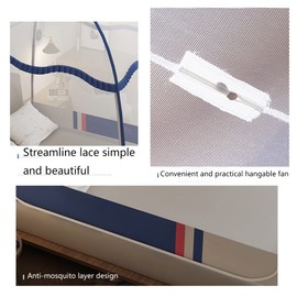 Yurt Mosquito Nets Portable Silent Folding Used in Family Dormitories Convenient Storage Bottomed Mosquito Nets to Prevent Mosquito Bites (Color : Grey, Size : 1.5m (5ft) Bed)