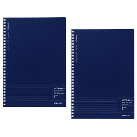 Kokuyo SJ201BT-DBX2 Notebook, Soft Ring, B5, Dotted B Ruled, Edge Title, Navy, Set of 2