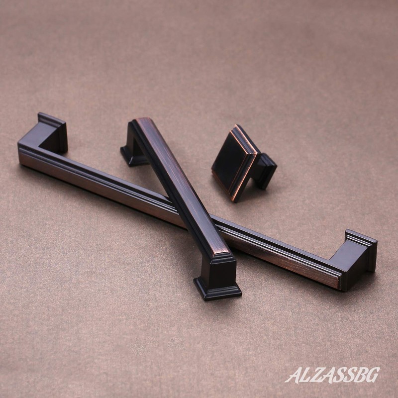 Alzassbg 10 Pack Oil Rubbed Bronze Cabinet Pulls, 3-3/4 Inch(96mm)