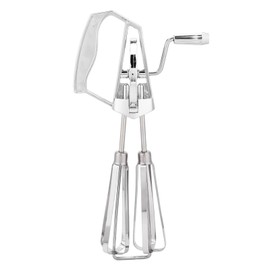 Dual Rotary Hand Egg Beater, Stainless Steel Rotary Hand Whisk Non-Electric Kitchen Whisk Tool for Baking Cooking Cream & Batter