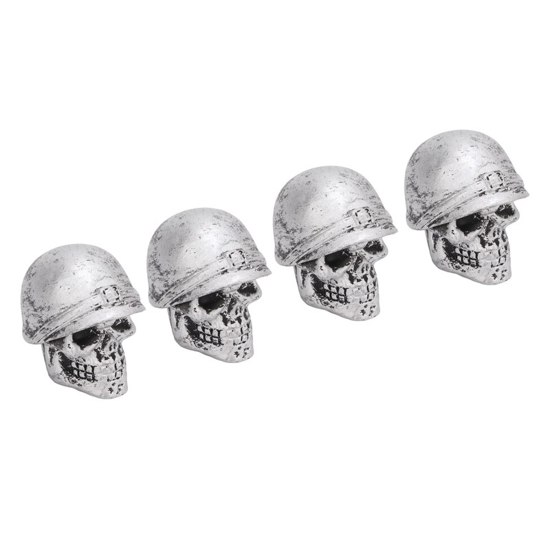 4PCS Tire Valve Caps Skull Style Anti Oxidization Universal for