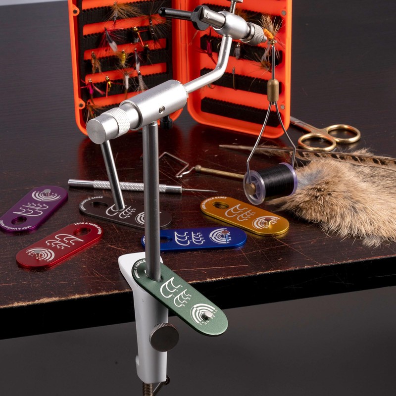 Dr.Fish Fly Tying Hackle Gauge Anodized Aluminum Hook Hackle Gauge