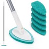 Shower Scrubber with Long Handle, 47'' Bathtub Scrub Brush, Bathroom