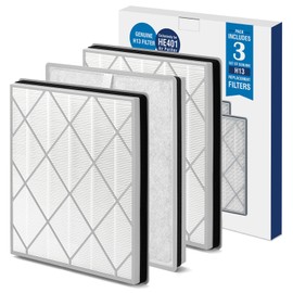 HSIAMEN HE401 Filter Compatible with Shark Air Purifier 4 Filter Replacement HE401 HE402 HE405 HE400 HE401NP HE401C HE402C UA415, Part # HE4FKPET, Genuine H13 True HEPA Filter, 3-Pack