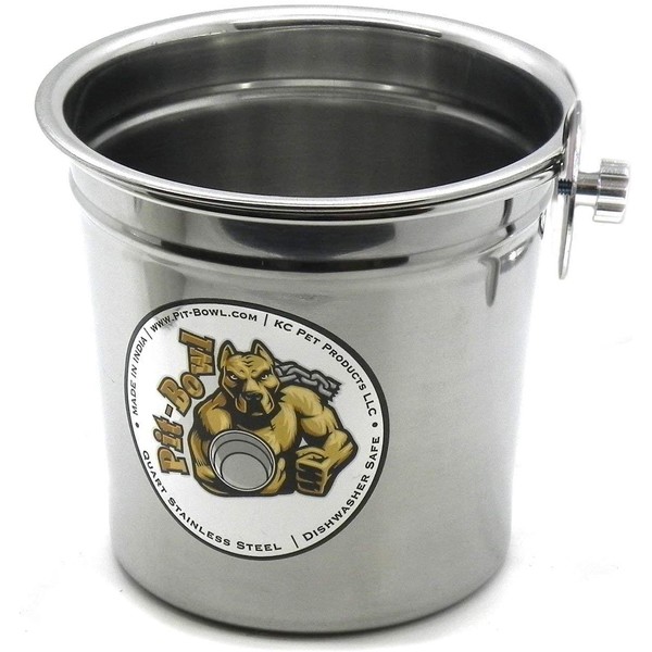 Pit-Bowl Stainless Steel Bolt-ON, Dog Crate Water Bowl (2 to 2.25 qt) CR82