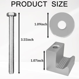 Hirificing 4PCS Truck Tool Box Mounting Kit, J Hook Truck Crossover Tool Boxes for Bed of Truck Aluminum Pickup Toolbox Rail Mounting Kit for Fix Tool Boxes Tie Downs Comes With Fastening Nuts(Silver)