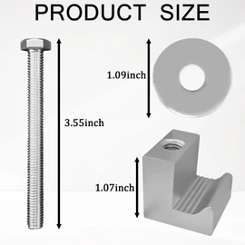 Hirificing 4PCS Truck Tool Box Mounting Kit, J Hook Truck Crossover Tool Boxes for Bed of Truck Aluminum Pickup Toolbox Rail Mounting Kit for Fix Tool Boxes Tie Downs Comes With Fastening Nuts(Silver)