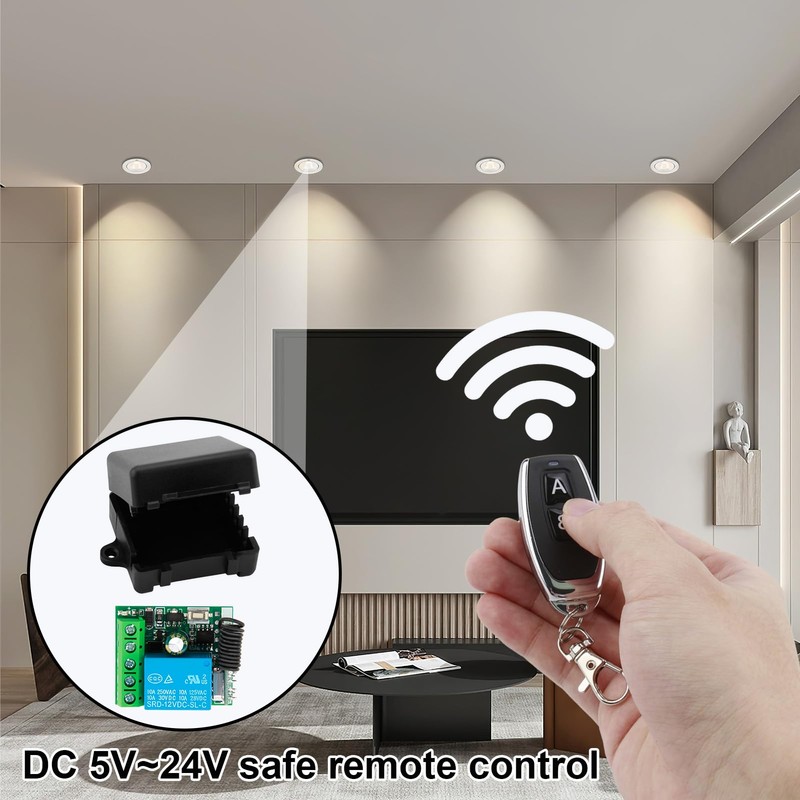 DC 12V Remote Control Switch 433Mhz, RF 10A Wireless Relay