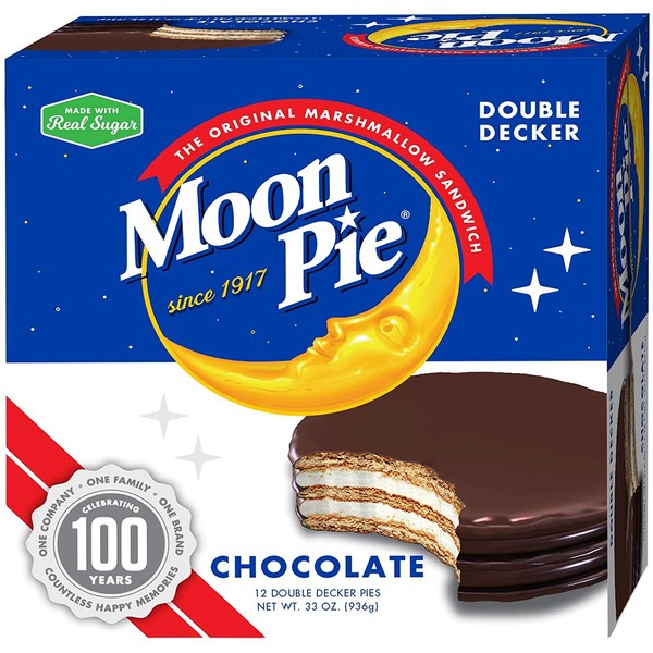MoonPie Double Decker Chocolate Marshmallow Sandwich - 2oz, 12Count Box (Pack of 6 Boxes, 72Count Total) | Double Layer Chocolate Covered Graham Cracker & Marshmallow Pie