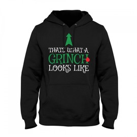 Fashionalarm Men's Hooded Jumper - Thats What A Grinch Looks Like | Fun Hoodie Saying Gift Idea Christmas Eve Christmas Muffler, black