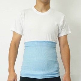 Gunze H1000 Love Stomach Wrap (Haramaki), Cotton Rich, Ribbed, Unisex, heathered white