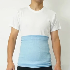 Gunze H1000 Love Stomach Wrap (Haramaki), Cotton Rich, Ribbed, Unisex, heathered white