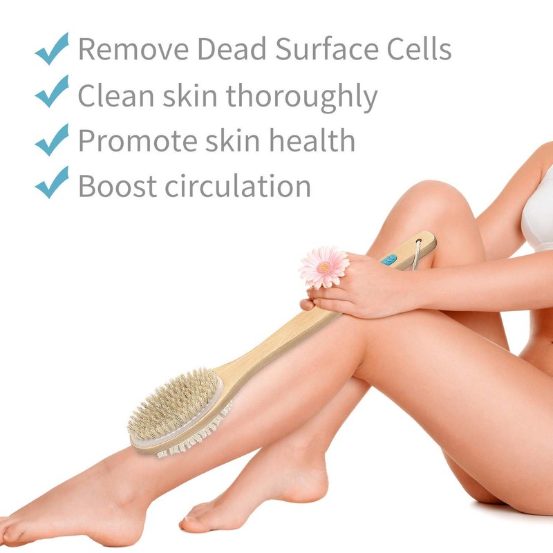 Metene 2 Pack Shower Brush with Soft and Stiff Bristles,