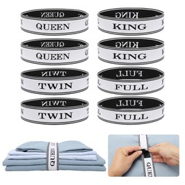 BROPGOD 8 Pcs Bed Sheet Organizer Bands with Velcro-Adjustable Sheet Organizers and Storage Label Bands for Linen Closet-Elastic Bedding Sheet Keeper Straps for Bedsheet Sets (Mix 8PCs)