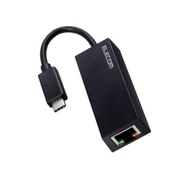 ELECOM Wired LAN Adapter USB-C 1Gbps Gigabit Ethernet USB 3.2 (Gen 1) Compatible with Windows and Mac Black EDC-GUC3V2-B