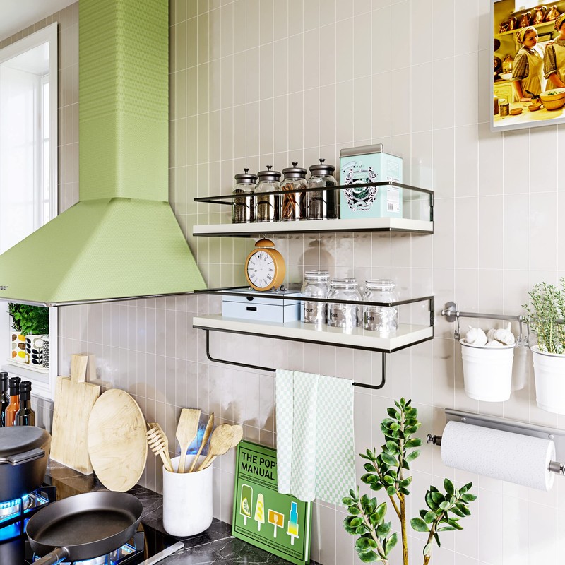 Shario White Floating Shelves - Set of 2, Wall Mounted