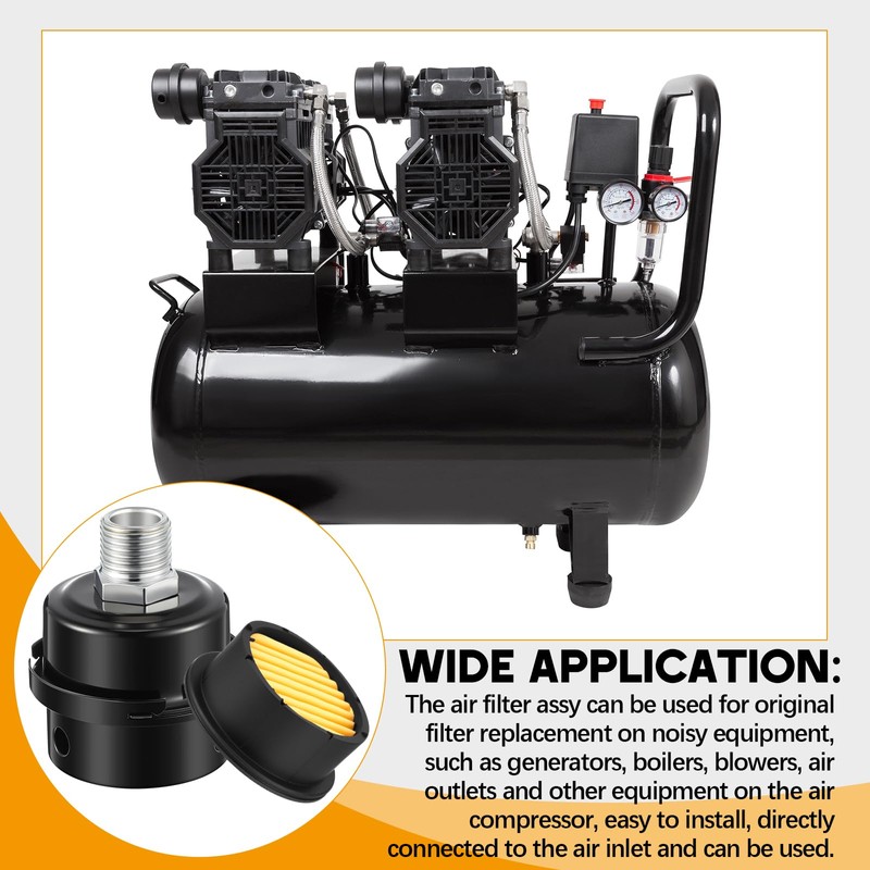 Threlaco 4 Pack Air Compressor Silencer, 1/2'' Air Compressor Intake
