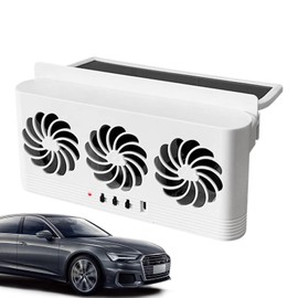 Car Ventilation Fan | Auto Solar Air Circulation Fan - Three-Head Design Cooling Tool for RV, Small Car, SUV, Truck, and Sedan