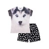 Girls Boys Cute Husky Dog Pajamas Short Cotton Pajamas Set