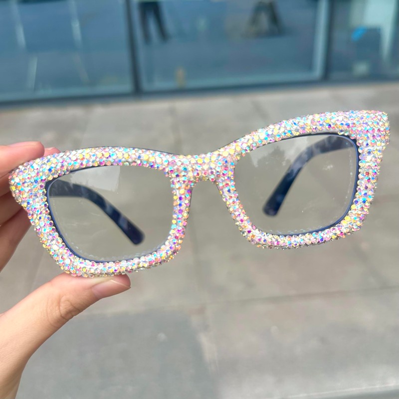 bullabulling Oprah style Bling Rhinestone Square Reading Glasses For Women