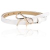 CALFOVERA Bow Skinny PU Leather Waist Belt for Women Adjustable