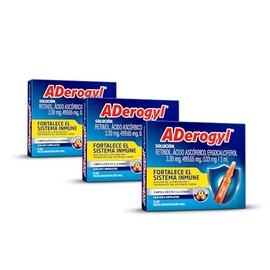 ADerogyl multivitamínico adultos con vitamina A,C y D, 15 ampolletas de 3 ml