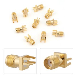 10 pcs RF Connector Adapter, SMA Female Connector, SMA Jack, SMA Straight Connector, End Boot, PCB Mount, Board Component, Compatible with Signal Amplifiers, LNA Board Modules, Amplifiers, SMA Female