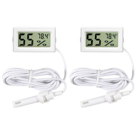 AITIAO 2Pcs Mini Digital Thermometer Hygrometer with Probe TPM-10 Indoor Temperature Humidity Meter LCD Fahrenheit (℉) Display Hygrometer Thermometer Gauge for Incubator Reptile Plant Terrarium