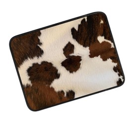 AFYEWKC Car Center Console Cover, Universal Soft Large Neoprene Auto Armrest Seat Box Cover, Funny Car Decor Accessories Fit for Most Cars, Vehicles, SUVs Cute Brown Cowhide