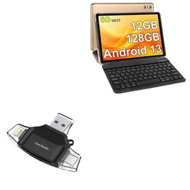 BoxWave Smart Gadget Compatible with SEBBE Android 13 Tablet S22 (10 in) - AllReader SD Card Reader, microSD Card Reader SD Compact USB - Jet Black