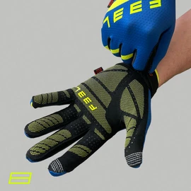 F33L SR3 Diamond Sim Racing Gloves - Blue/Yellow (Medium)