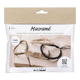 Creativ Mini Craft Kit Macrame Black Olive Brown Sand Bracelet 1 Pack