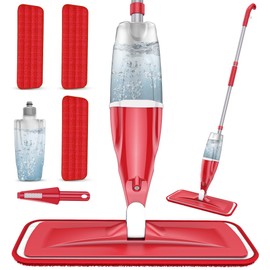 Spray Wet Mops for Hardwood Floor Cleaning - EXEGO Microfiber Dry Dust Spray Mop with Washable Pads fit for Swiffer PowerMop, Wet Jet Mop Flat Floor Mop with Sprayer for Wood Laminate Ceramic Tiles