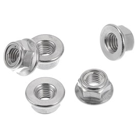 HOPESPANNER 5 Pcs M8*1.25 Car Flange Nuts 304 Stainless Steel,Metal Rubber Ring Flat Hex Lock Flange Nuts Non-Slip Lock Flange Rubber Ring for Car Motorcycle