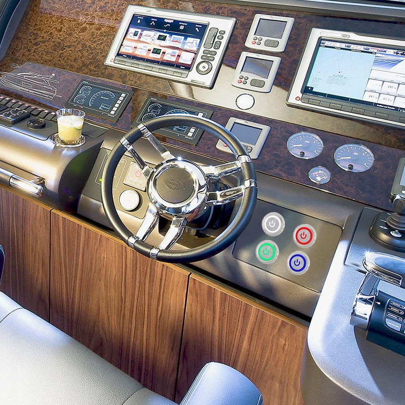 APIELE 22mm Latching Push Button Switch 12V 10A Power Symbol